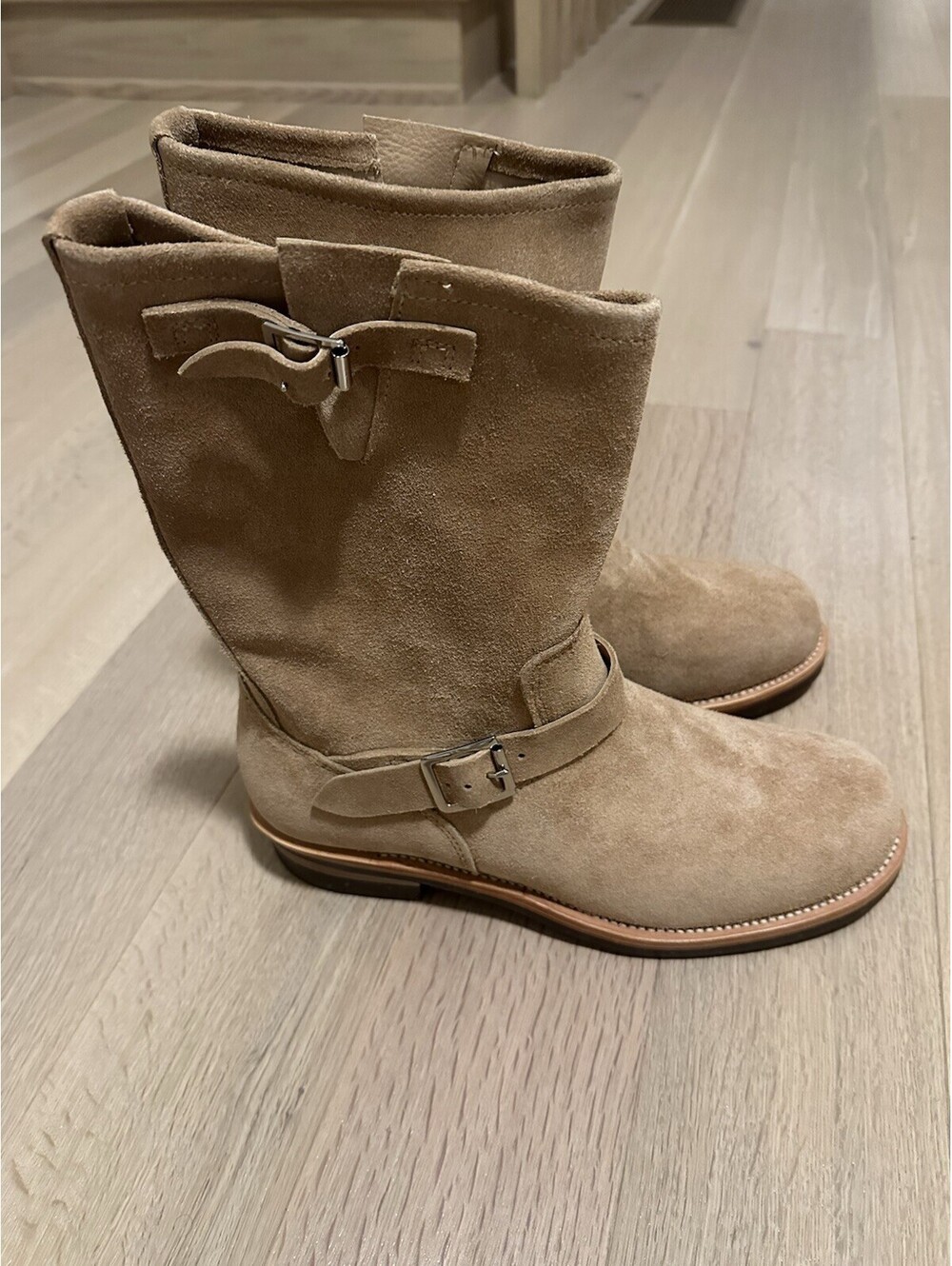 Crush Handmade Engineer Suede Boots Men’s 13 Tan